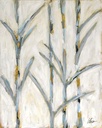 [LTBB-18X18G] Lucky Bamboo: Three (18x18, Gold)