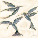 [RTHUM-12X12G] Ruby Throated Hummingbirds (12x12, Gold)