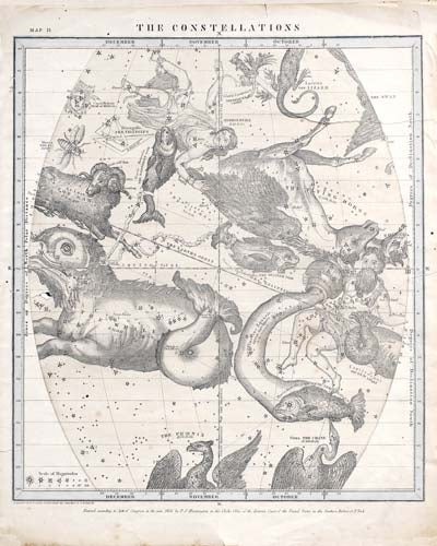 [RPCNS3-18X24LG] Constellations: October, November, December (Gold, 18x24-LANDSCAPE)