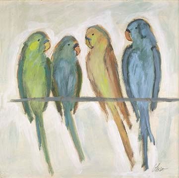[BRPFM-12X12G] Curious Parakeets: Family (Gold, 12x12)